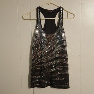 Almost Famous Womens sequin tank